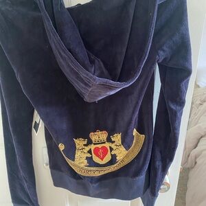 Juicy Couture Navy Hoodie with Gold Crest